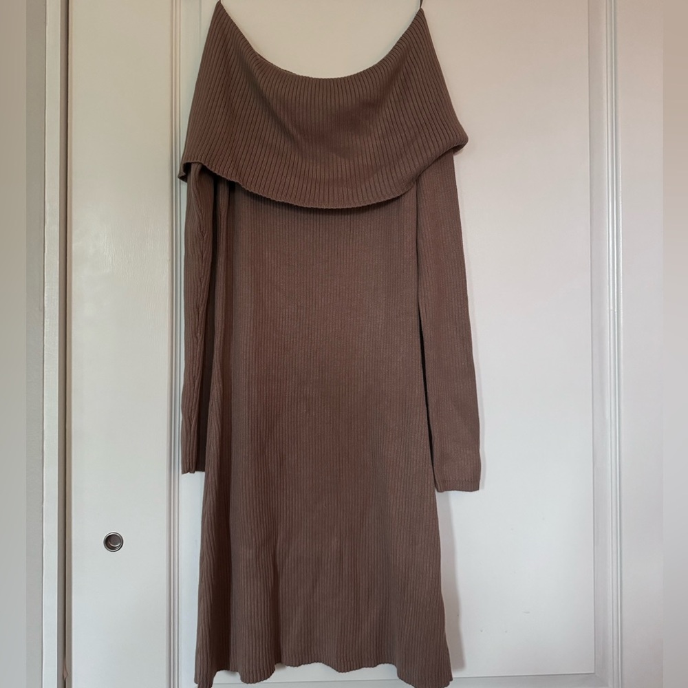 Hollister Tan Ribbed Sweater Dress, size medium